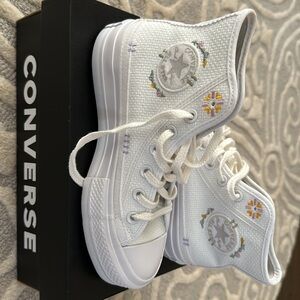 Converse Chuck Taylor All Star Lift Embroidery Wht High-Top Platform shoes size5